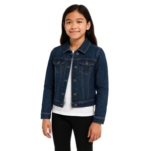 THE CHILDRENS PLACE Dark Wash‎ Denim Button Up Jacket Girls Size Large (10/12)